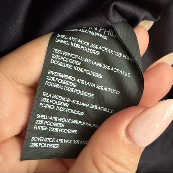 Club Monaco blue wool textured tweed belted shawl coat - size Small (S) NWT - Picture 10 of 10